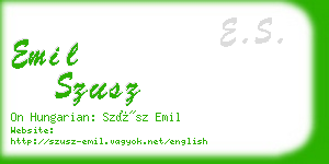 emil szusz business card